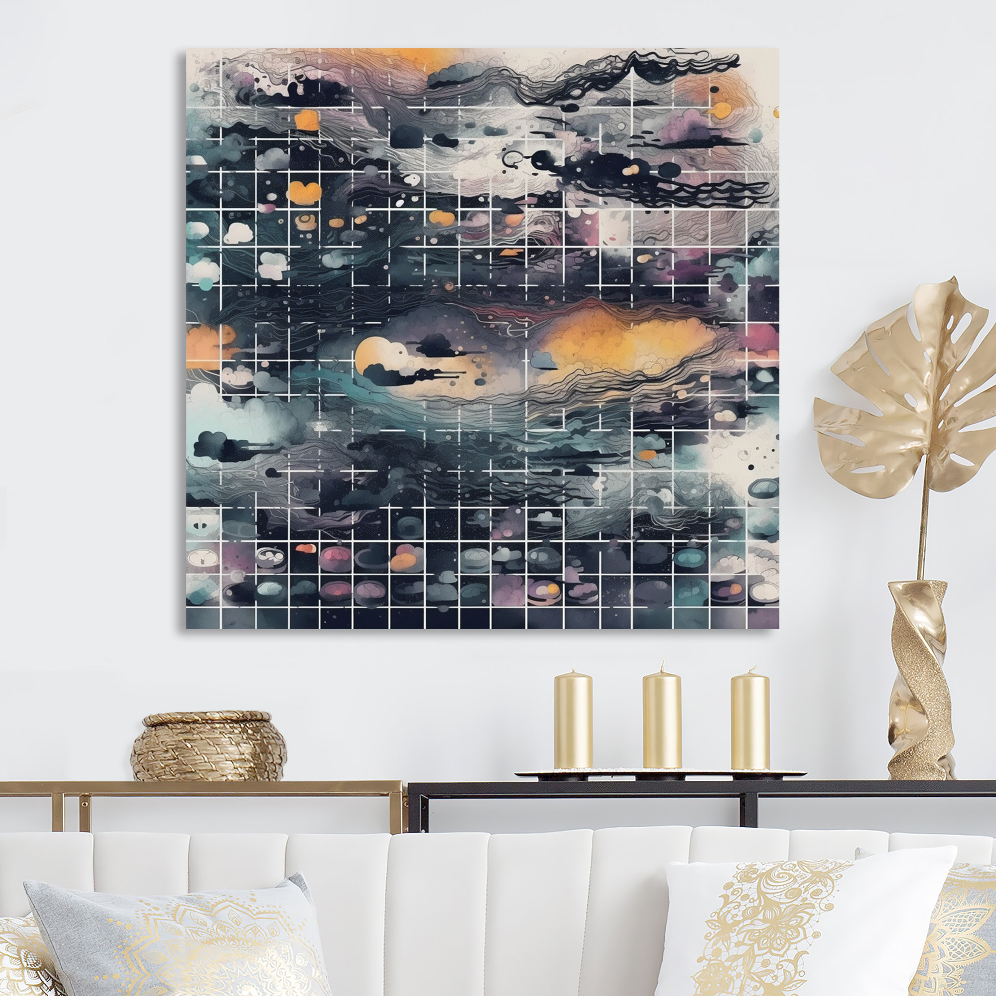 Ivy Bronx Blue And Orange Vibrant Paradoxes III - Abstract Metal Wall ...